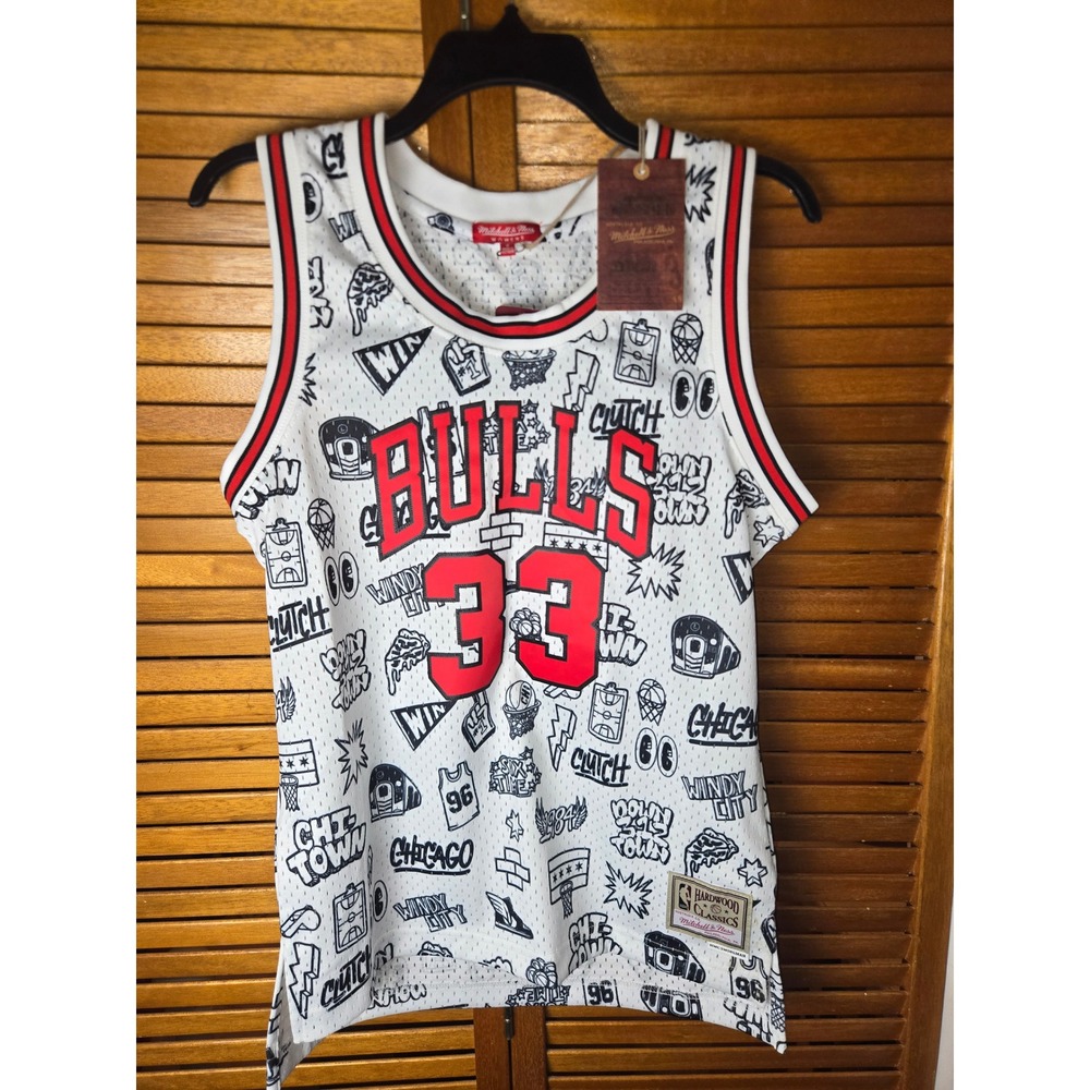 Chicago Bulls Mitchell and Ness Scottie Pippen Doodle Jersey Womens S New